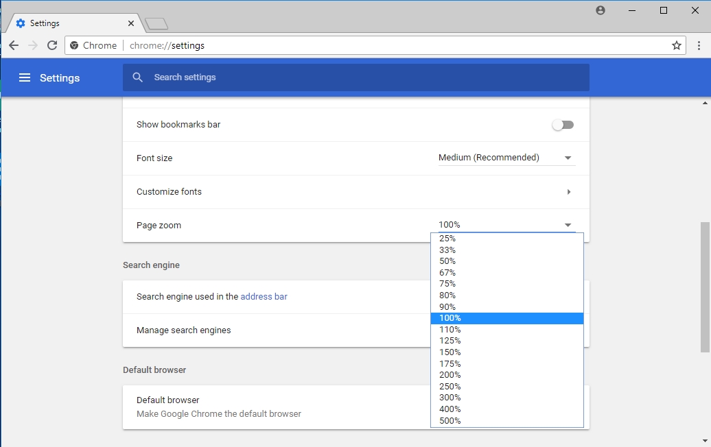 how to reduce page size android chrome